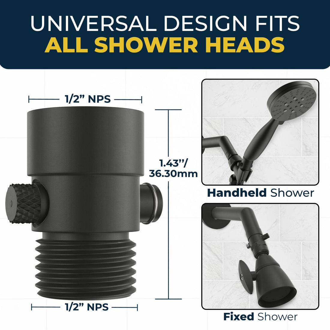 Universal Design Trickle Valve Matte Black  - The Shower Head Store