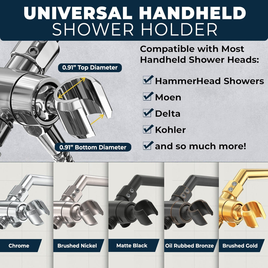 Universal Design Diverter with Holder Oil Rubbed Bronze  - The Shower Head Store