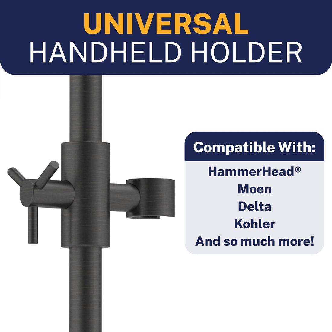 Compatibility All Metal Shower Slide Bar for Hand Held Shower Heads Oil Rubbed Bronze - The Shower Head Store