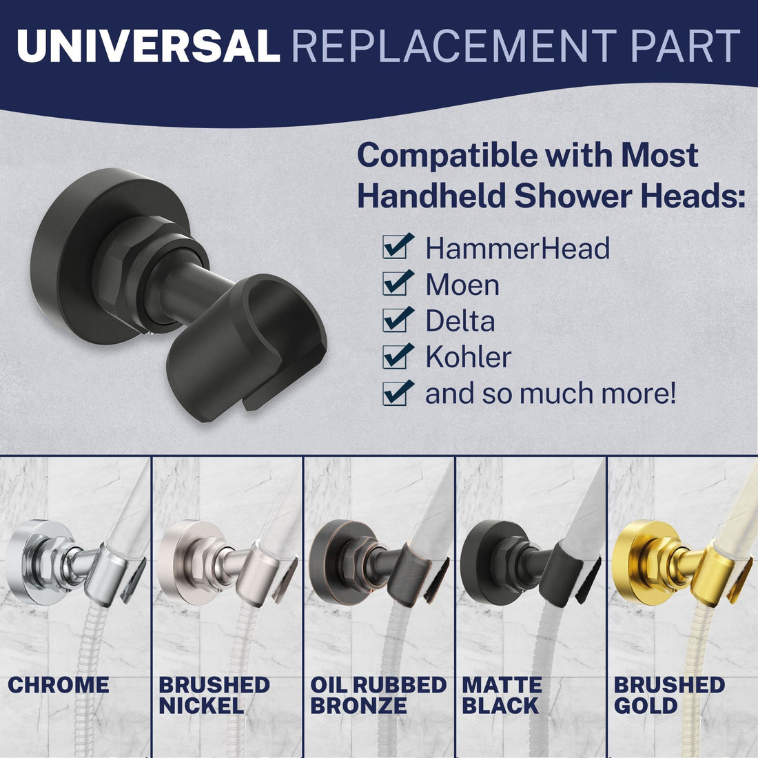 Variations Wall Mount Holder Matte Black  - The Shower Head Store