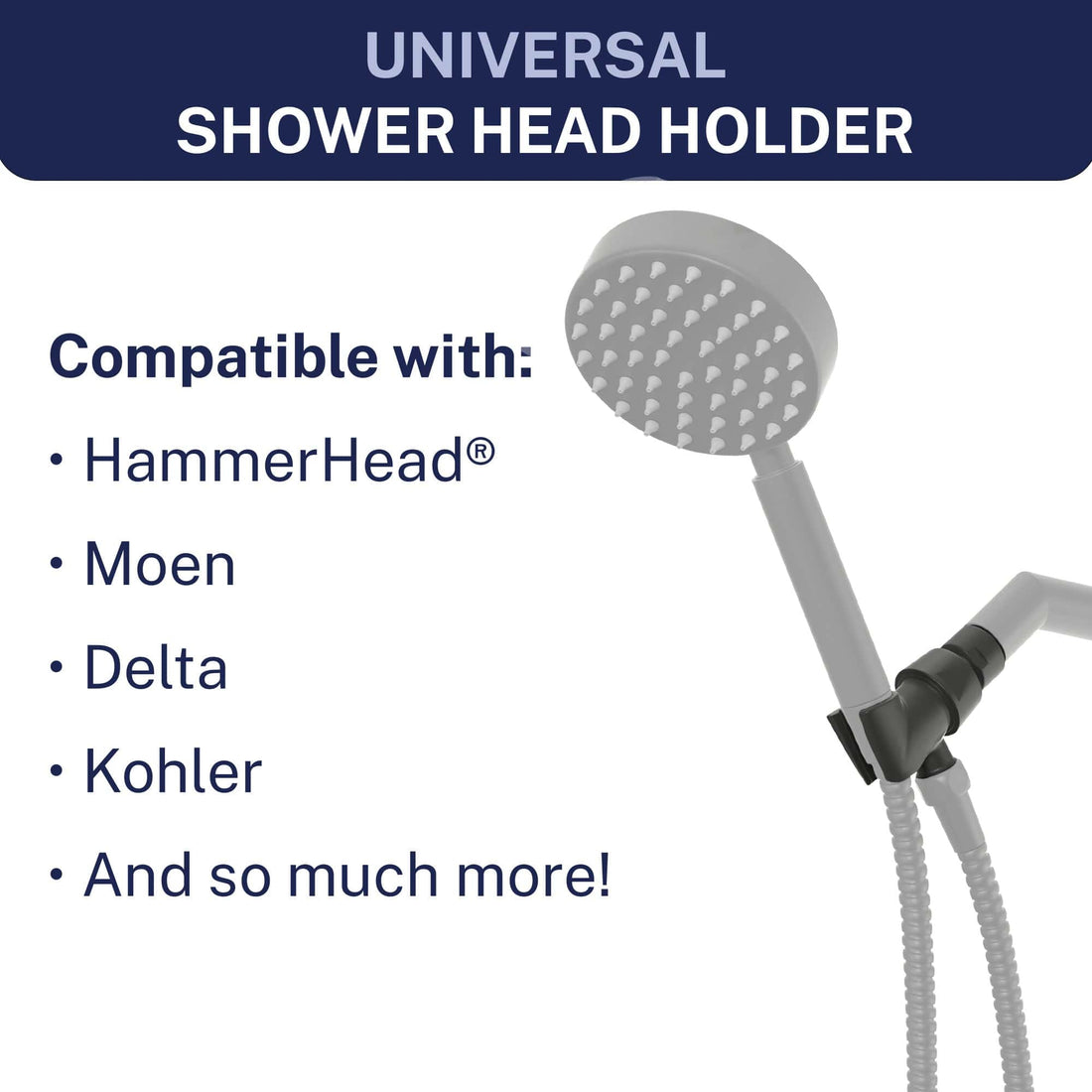 Compatibility Handheld Shower Head Holder Matte Black - The Shower Head Store