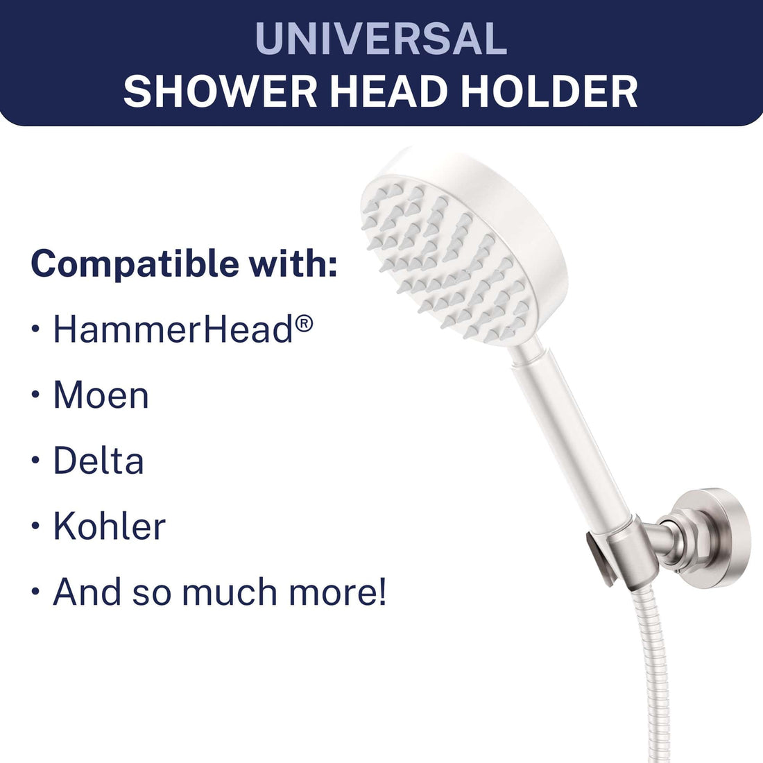 Compatibility Wall Mount Holder Brushed Nickel  - The Shower Head Store