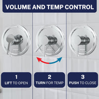 Volume and Temperature Control Valve and Trim - All Metal 1-Handle Tub and Shower Valve with Trim Kit Chrome - The Shower Head Store