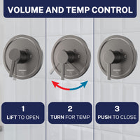 Volume and Temp Control 1H Valve and Trim HammerHead Gray