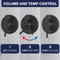 Volume and Temp Control Steve White Bundle - 2H Valve and Trim Slide Bar with 1-Spray and 8-inch Rain Shower Head Oil Rubbed Bronze / 2.5 GPM Oil Rubbed Bronze / 1.75 GPM - The Shower Head Store