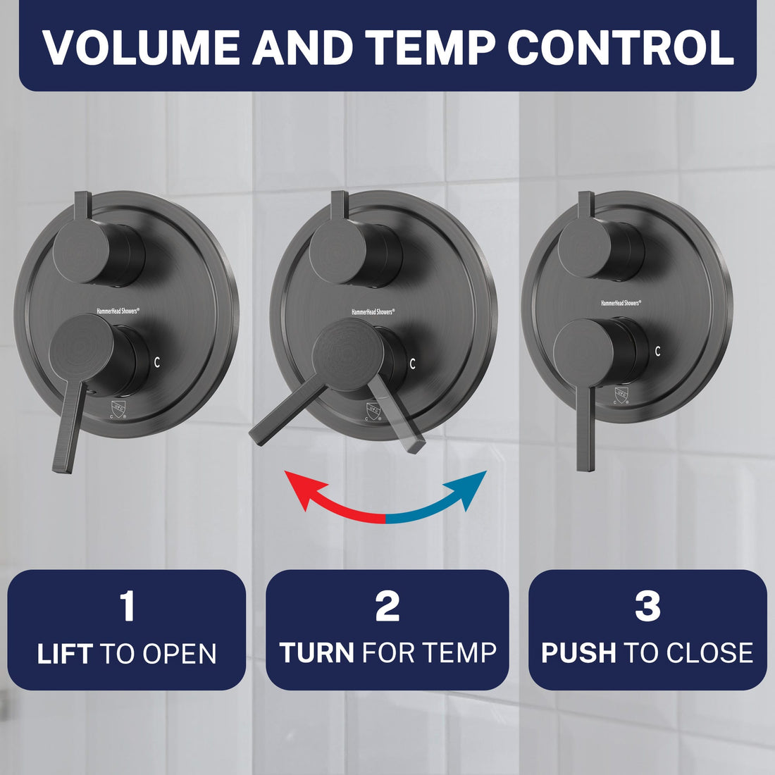 2-Handle Shower System with 8" Rain & Handheld