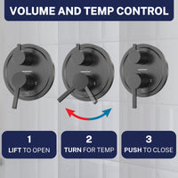 2-Handle Shower System with 8" Rain & Handheld