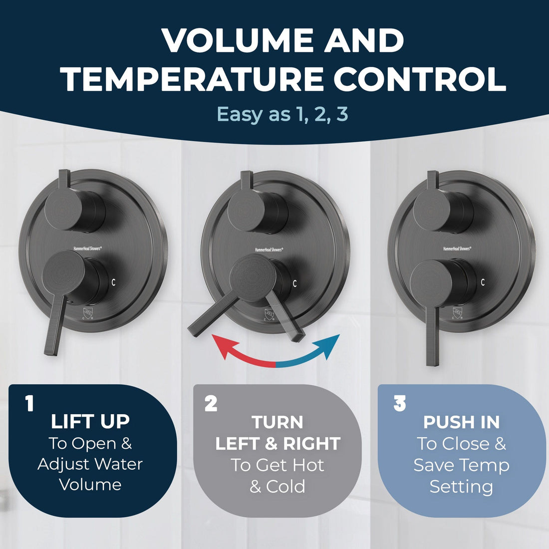 Volume and Temp Control 2-Handle Shower System with 10" Rain, Diverter & Handheld Oil Rubbed Bronze / 2.5 GPM - The Shower Head Store
