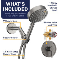 What's Included 1-Handle Shower System with 1-Spray Handheld HammerHead Gray / 2.5 GPM - The Shower Head Store