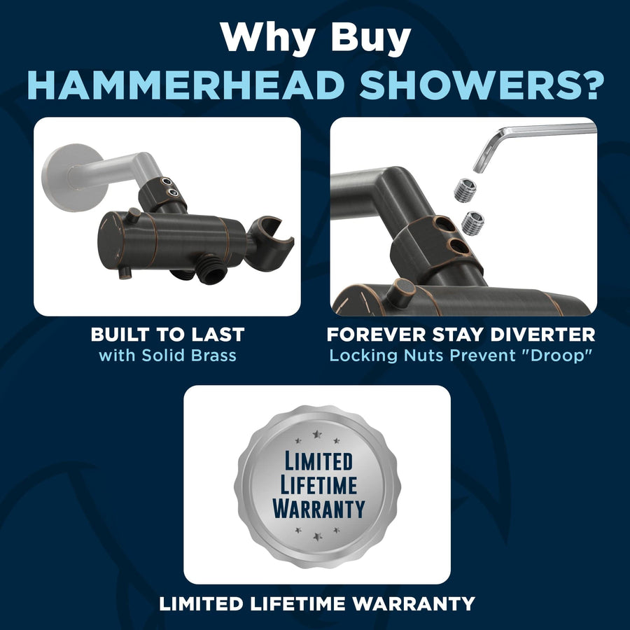 Why Buy HammerHead Showers Built To Last with Stainless Steel And Brass and Lifetime Warranty Oil Rubbed Bronze - The Shower Head Store