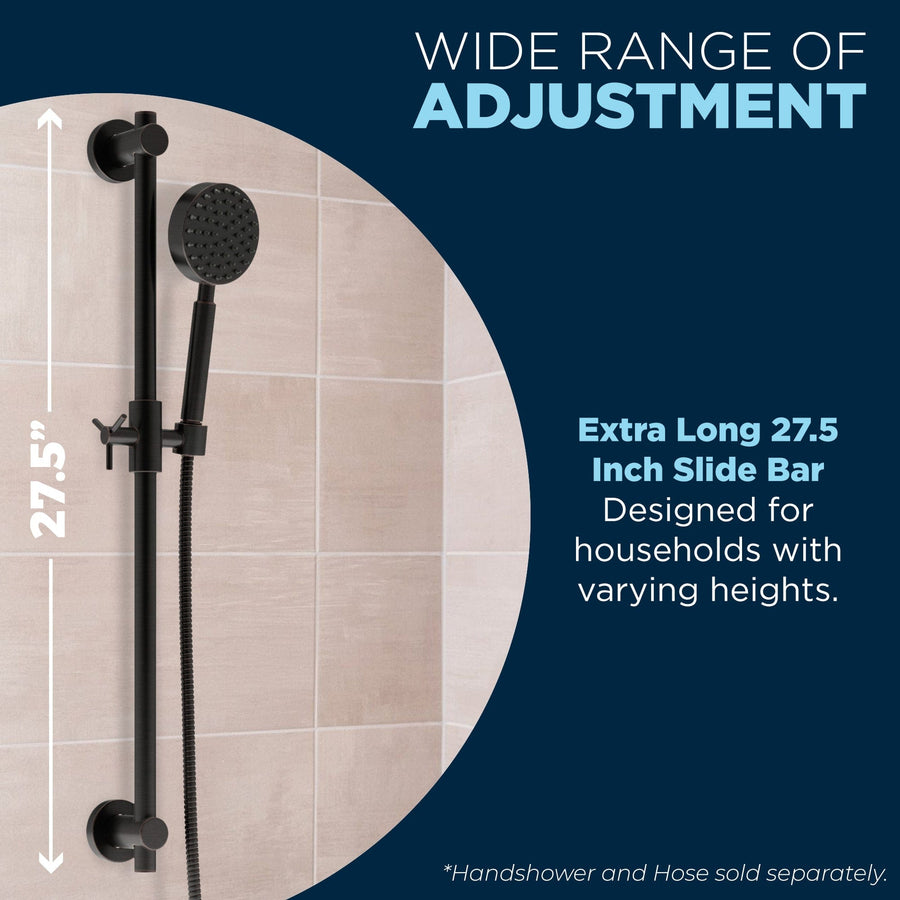 Wide Range of Adjustment 27.5 Inch Shower Head Slide Bar Oil Rubbed Bronze - The Shower Head Store