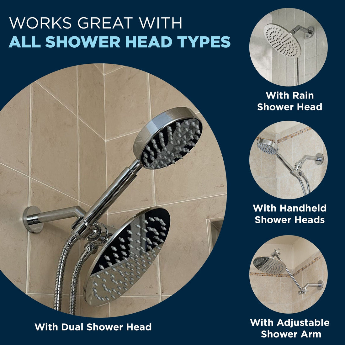 Works With All Shower Heads All Metal Shower Arm with Flange by HammerHead Showers - Chrome Brushed Nickel Oil Rubbed Bronze Polished Brass Matte Black Brushed Gold - The Shower Head Store