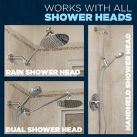 (Works with All Shower Heads) 12 Inch Adjustable Shower Arm Extension Pipe Raise or Lower Shower Head Height Easy Installation 12 Inch / Brushed Nickel - The Shower Head Store