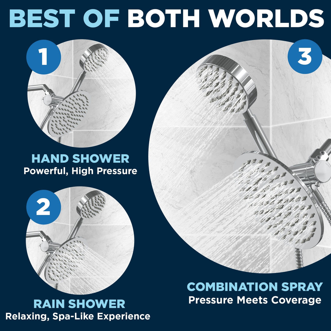Best of Both Worlds Complete Shower System with Valve and Trim Chrome / 2.5 - The Shower Head Store