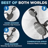 (Your Favorite Spray 2) Divert Water from Rain Shower Head to Handheld Showerhead with 3-Way Diverter Oil Rubbed Bronze - The Shower Head Store