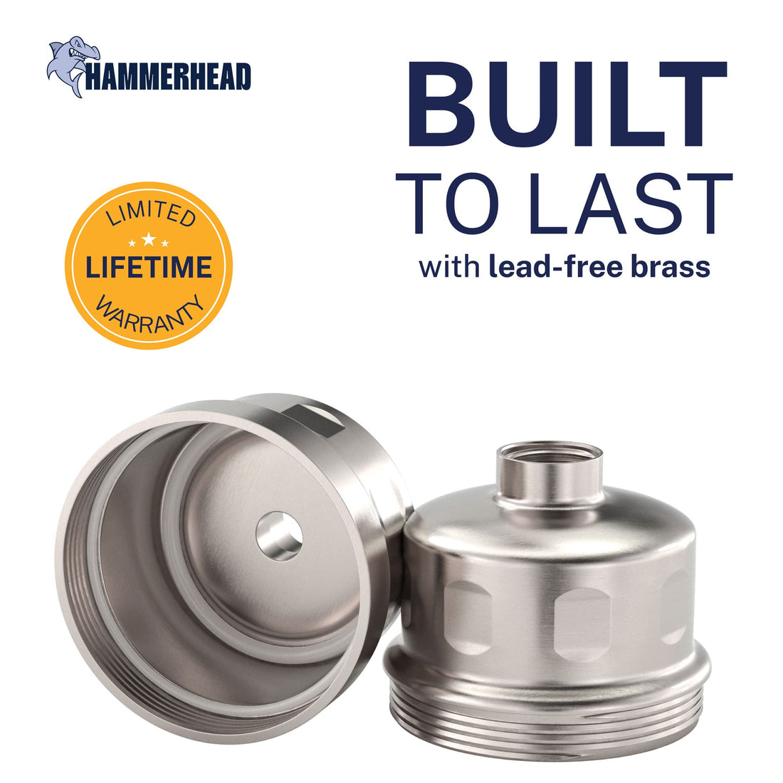Built to Last Solid Metal Shower Head Filter Housing with Filtration to Remove Chlorine Brushed Nickel - The Shower Head Store