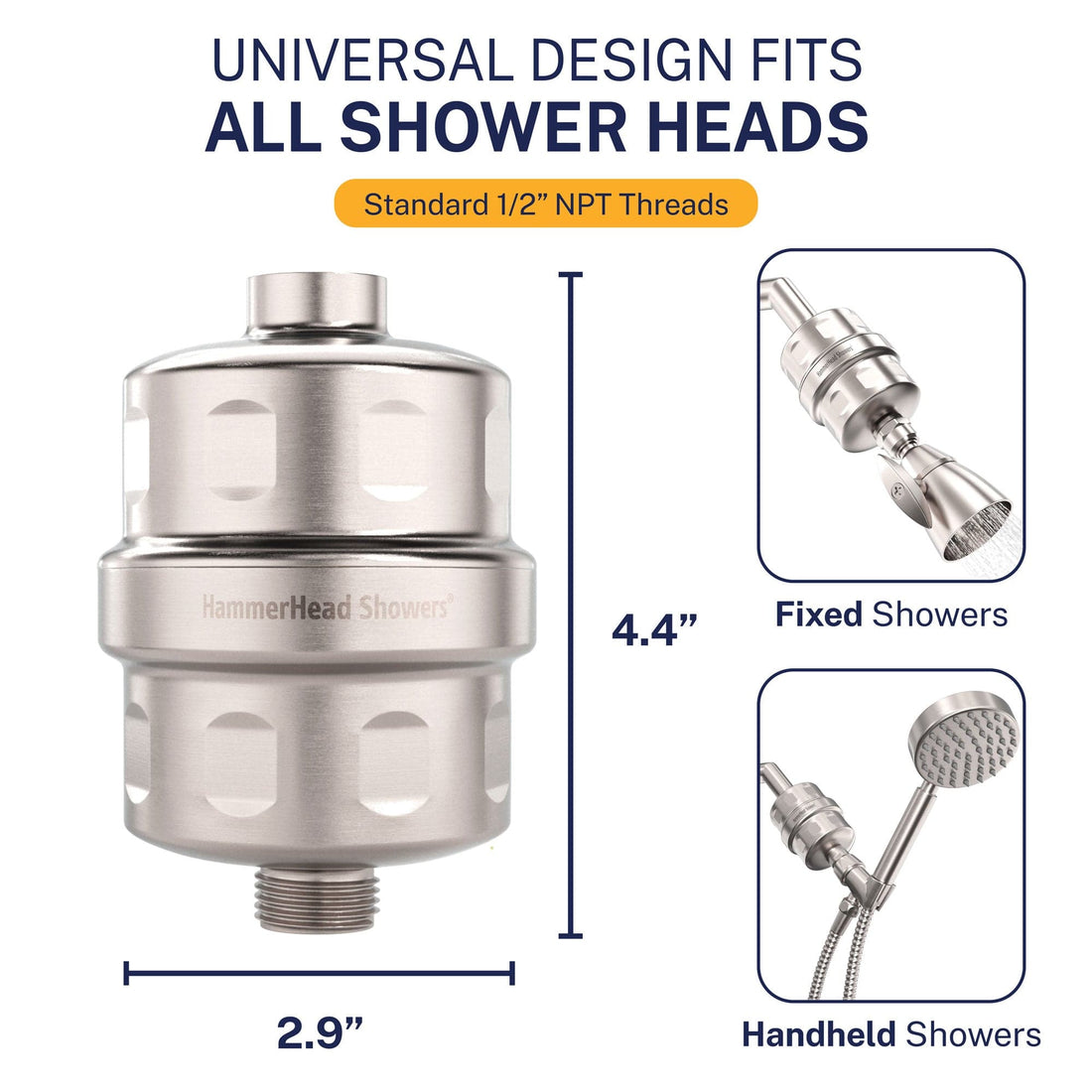 Compatibility Shower Head Fillter Brushed Nickel  - The Shower Head Store