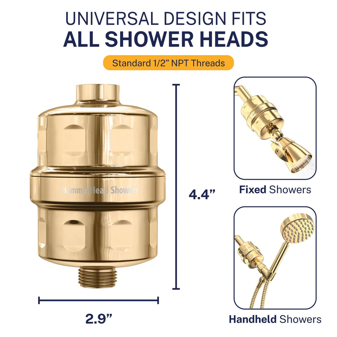 Compatibility Shower Head Filter Polished Brass - The Shower Head Store