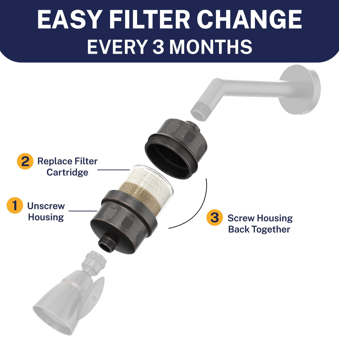 Easy Filter Change Shower Head Fillter Oil Rubbed Bronze  - The Shower Head 