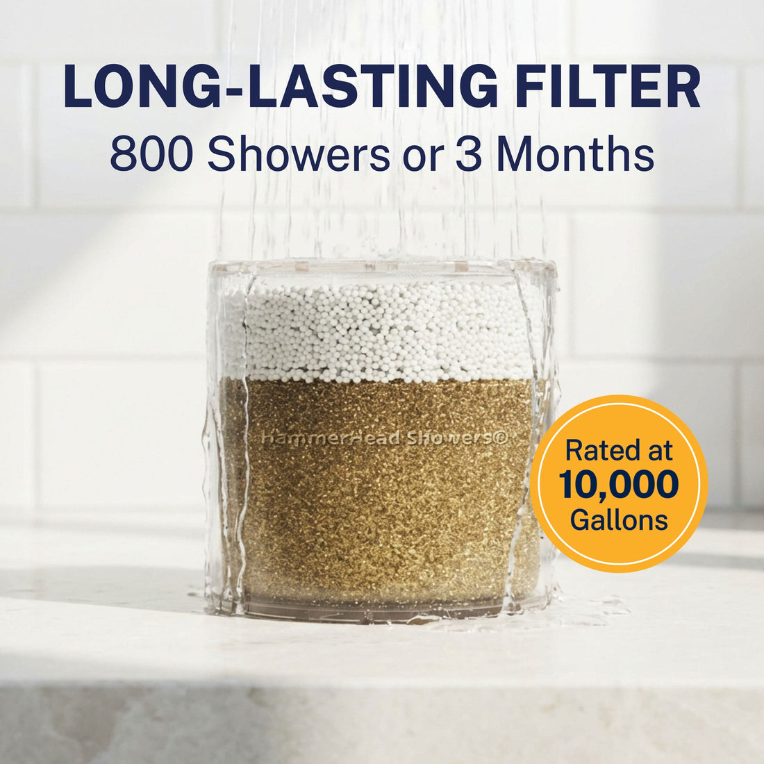 Long Lasting Solid Metal Shower Head Filter Housing with Filtration to Remove Chlorine Brushed Nickel - The Shower Head Store