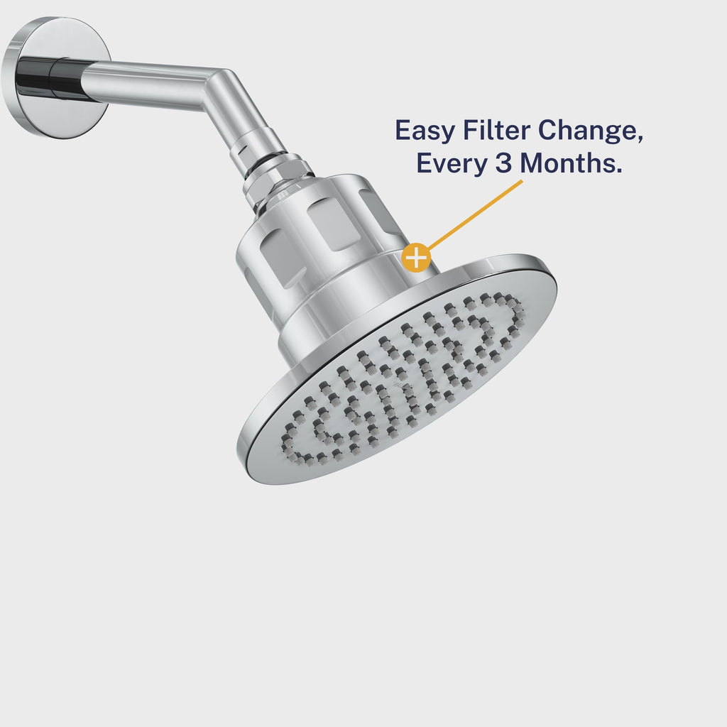 Filtered Shower Head showing filter changing process
