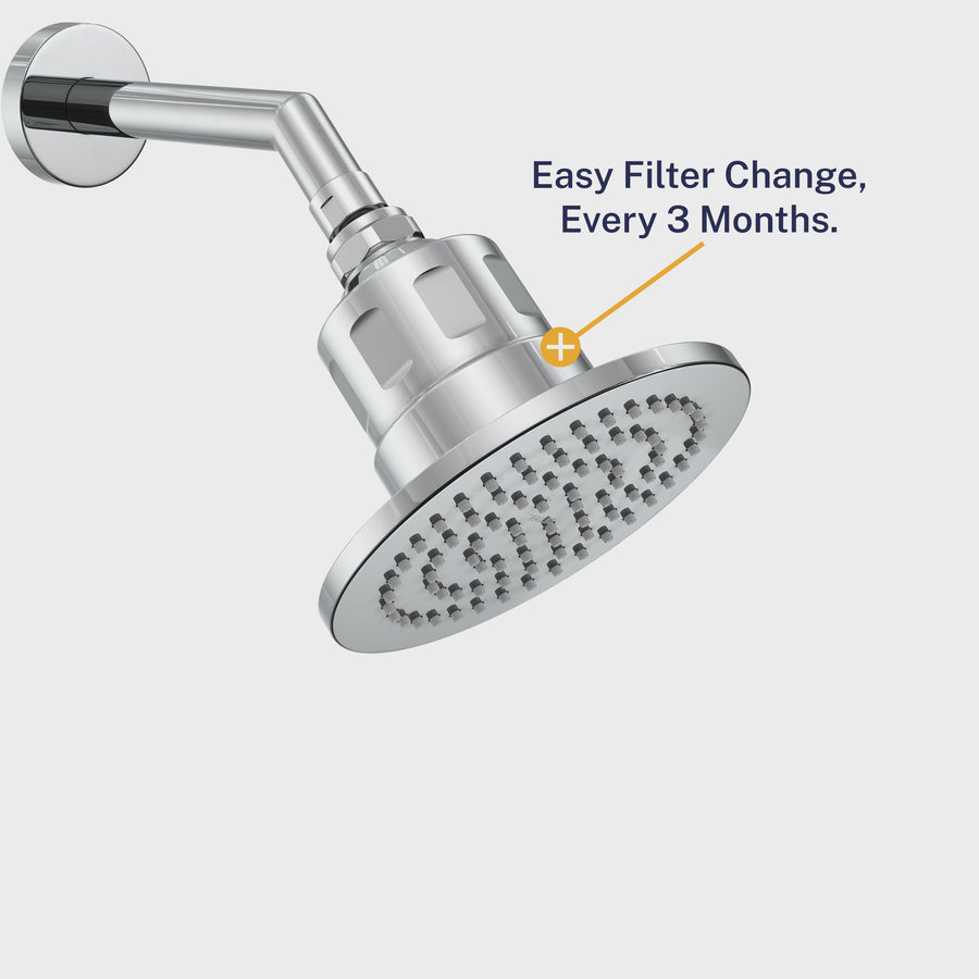 Filtered Shower Head showing filter changing process