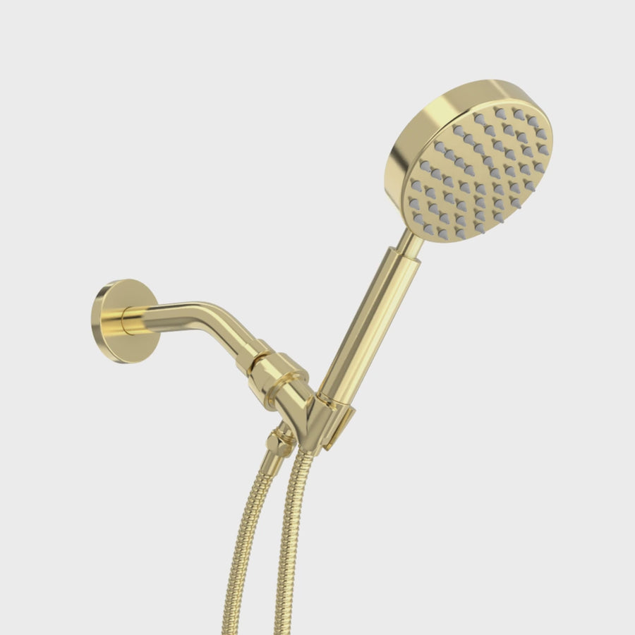 All Metal Handheld Shower head Set Polished Brass / 2.5 - 2.5 GPM - The Shower Head Store