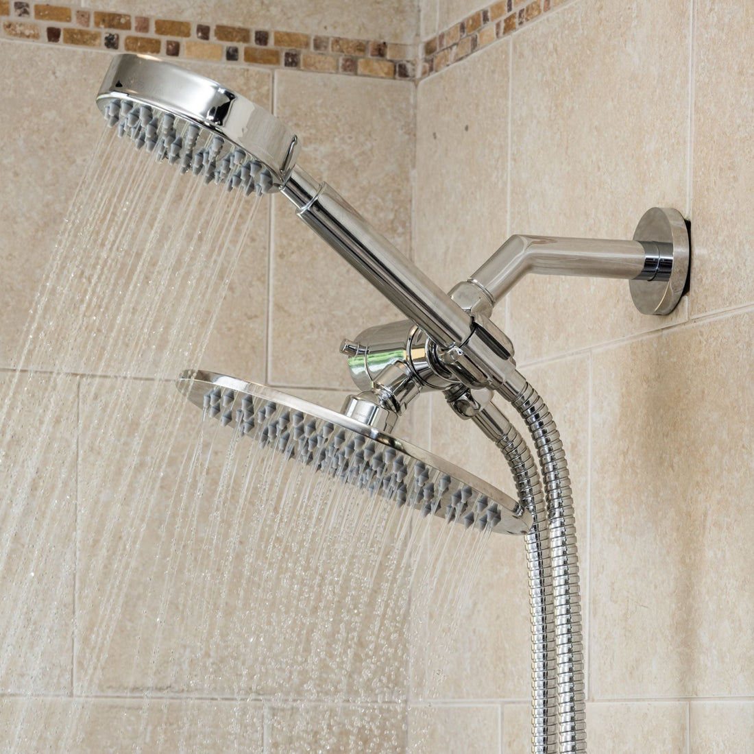 Image of All Metal Dual Shower Head in Chrome by HammerHead Showers