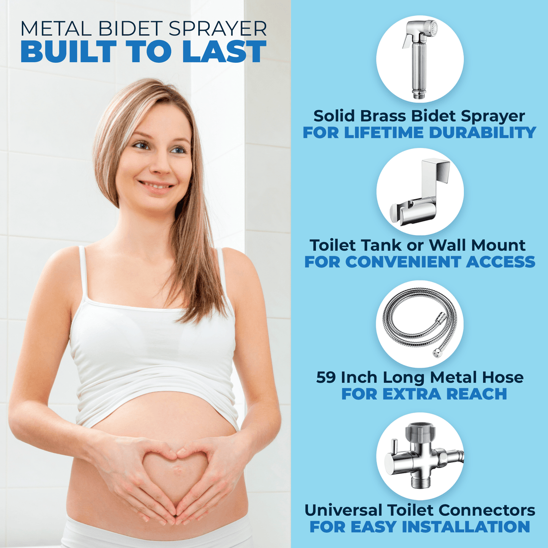 HammerHead Showers Metal Handheld Bidet Sprayer Features (Chrome)