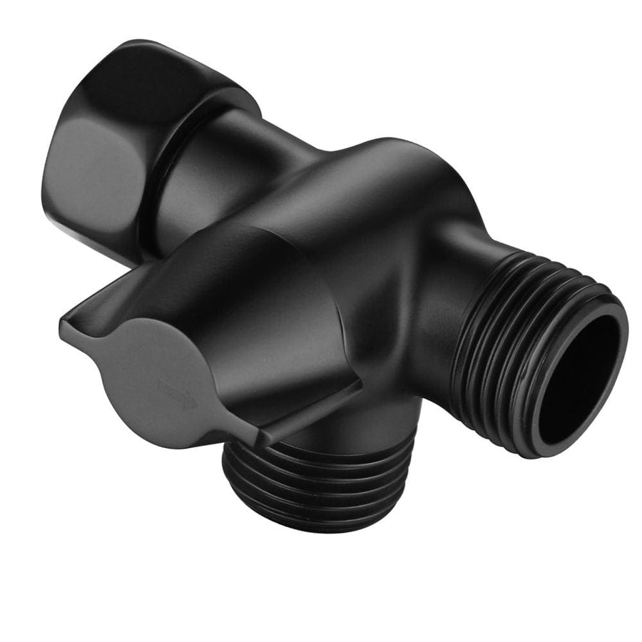 Main Image of All Metal 3-Way Shower Arm Diverter Diverter Valve For Dual Shower Heads -Matte Black - The Shower Head Store